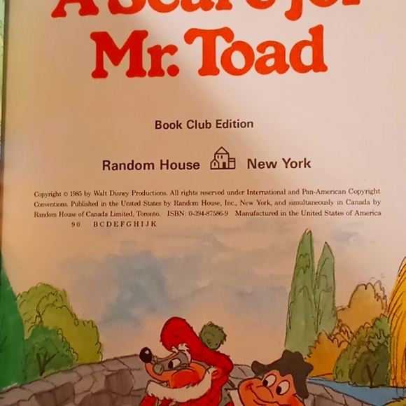 Vintage Walt Disney Story Book "A Scare for Mr. Toad" - Picture 8 of 10